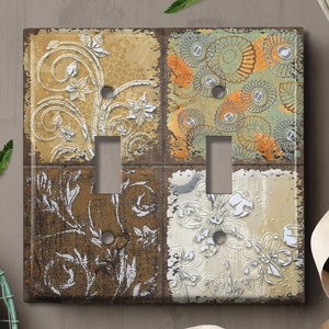 Metal Light Switch Cover | Light Switch Plate, Outlet Cover, Wall Plate, Flower Plate Cover, Flower Design Outlet Cover, FLOWER PNT108