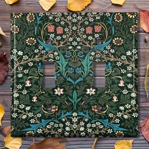Metal Light Switch Cover | Light Switch Plate, Outlet Cover, Wall Plate, Home Decor, William Morris Art Decor, Colorful Art Decor WLM019
