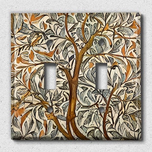 Metal Light Switch Cover | Light Switch Plate, Outlet Cover, Wall Plate, Home Decor Idea, Art Nouveau Flowers, Art Nouveau Tree WLM001