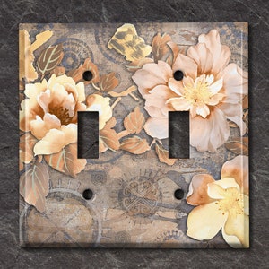 Metal Light Switch Cover, Light Switch Plate, Outlet Cover, Wall Plate, Flower Plate Cover, Flower Design Outlet Cover, FLOWER PRINT PNT114