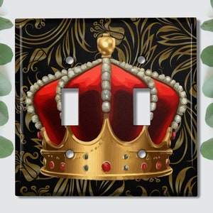 Metal Light Switch Cover, Light Switch Plate, Outlet Cover, Wall Plate, King Room Decor, Kids Room Ideas, KIN012