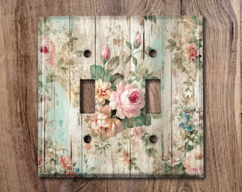 Metal Light Switch Cover, Light Switch Plate, Outlet Cover, Wall Plate, Home Decor Idea, Beautiful Roses on Fence, Gift Idea For Her, FLW239