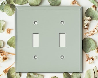 Metal Light Switch Cover, Light Switch Plate, Outlet Cover, Wall Plate, Home Decor Idea, Trendy Color for Room, SOLID LIGHT GREEN CLR013