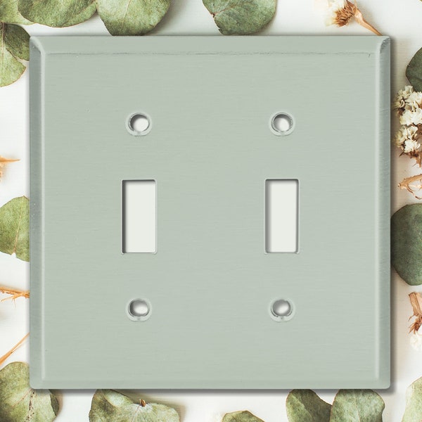 Metal Light Switch Cover, Light Switch Plate, Outlet Cover, Wall Plate, Home Decor Idea, Trendy Color for Room, SOLID LIGHT GREEN CLR013