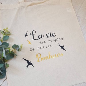 Tote bag sac personnalisable/sac personnalisable/ tote bag idée cadeau/tote bag texte personnalisable/ tote bag sac courses/sac bibliotèque image 2