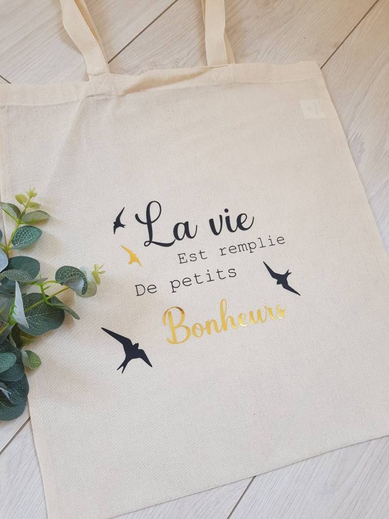 Tote bag sac personnalisable/sac personnalisable/ tote bag idée cadeau/tote bag texte personnalisable/ tote bag sac courses/sac bibliotèque image 2