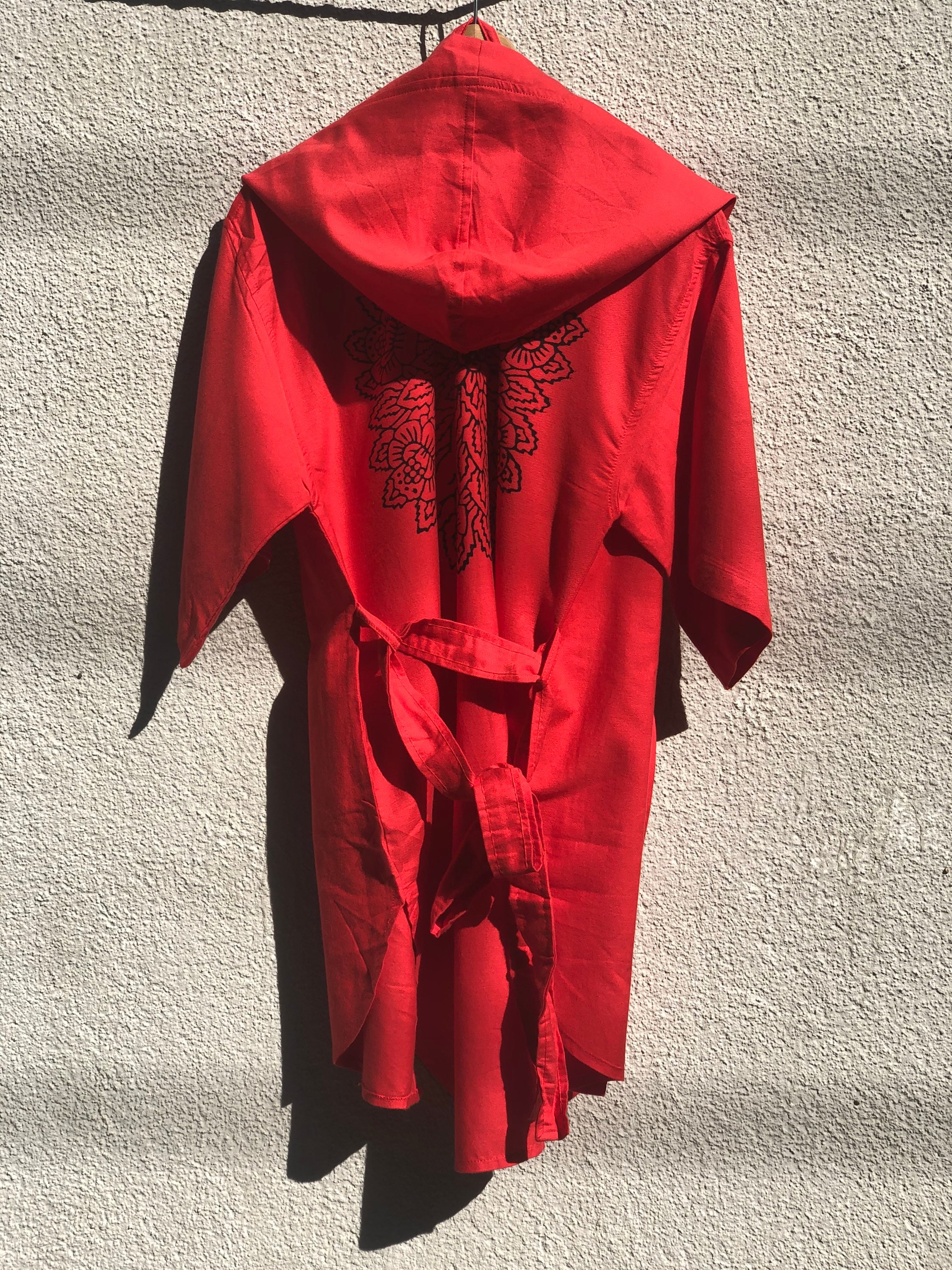 Turkish Peshtemal Robe Hooded Beach Robe Boho Swimsuit Cover Up Lightweight Bathrobe Women Cotton Kaftan Dress Hand Block Print Kaftan