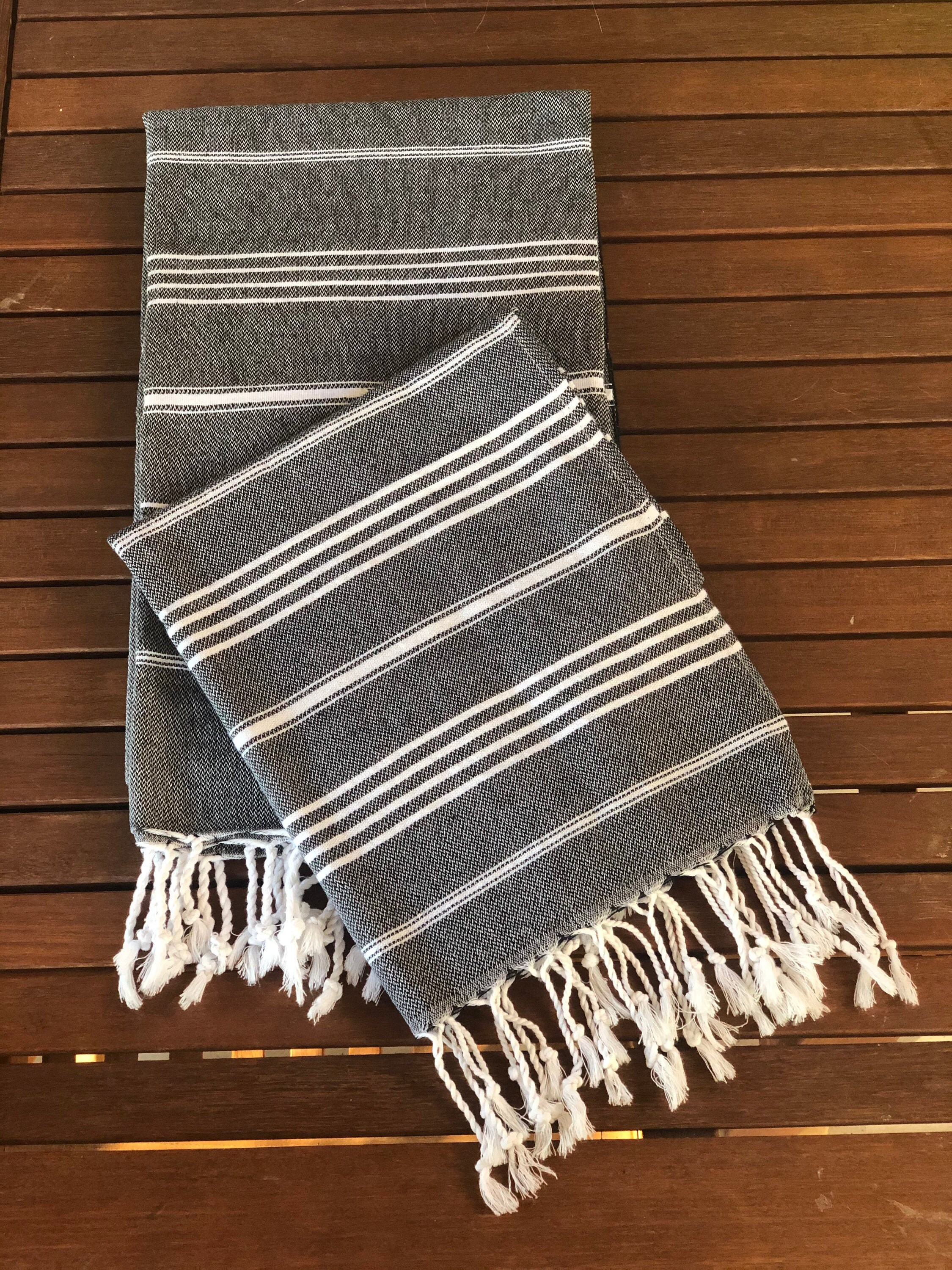 Turkish Peskhir Towel Cotton Hand Towel Fringed Kitchen Etsy