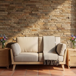 Deken met visgraatmotief en pompons, sprei voor alle seizoenen, zacht en stijlvol bank- of bedkleed, elegant modern woonkameraccessoire