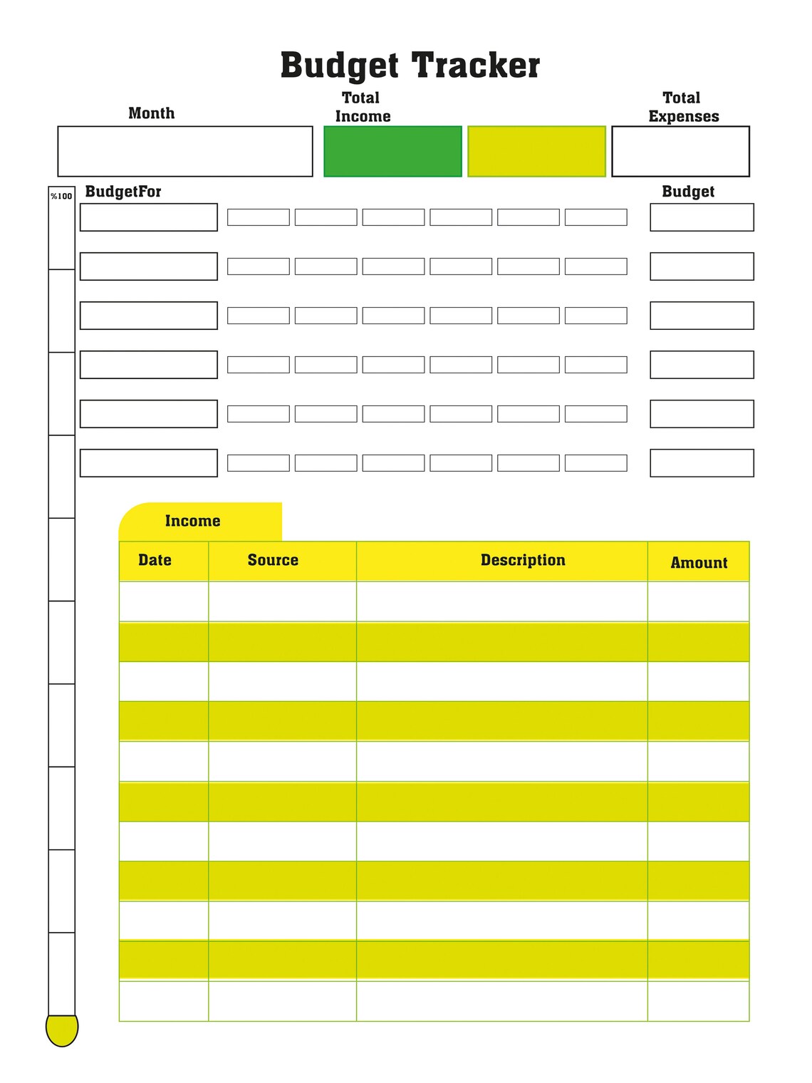 BUDGET Paycheck Bill Tracker Worksheet