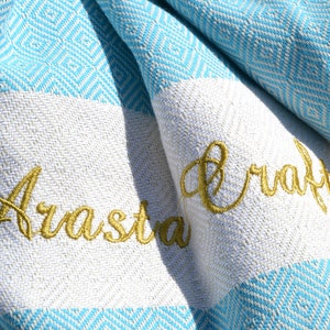 Personalized Turkish Beach Towel, Embroidered Wholesale Peshtemal, Bridesmaid Gift,Custom Name Beach Blanket, Bachelorette Party Favors Bulk