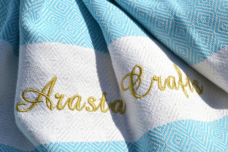 Personalized Turkish Beach Towel, Embroidered Wholesale Peshtemal, Bridesmaid Gift,Custom Name Beach Blanket, Bachelorette Party Favors Bulk