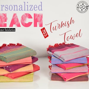 PERSONALIZED Turkish Beach Towel, Printing/Embroidered Beach Towel, Bridesmaid Proposal Bachelorette Party Towel, Custom Mothers Day Gift