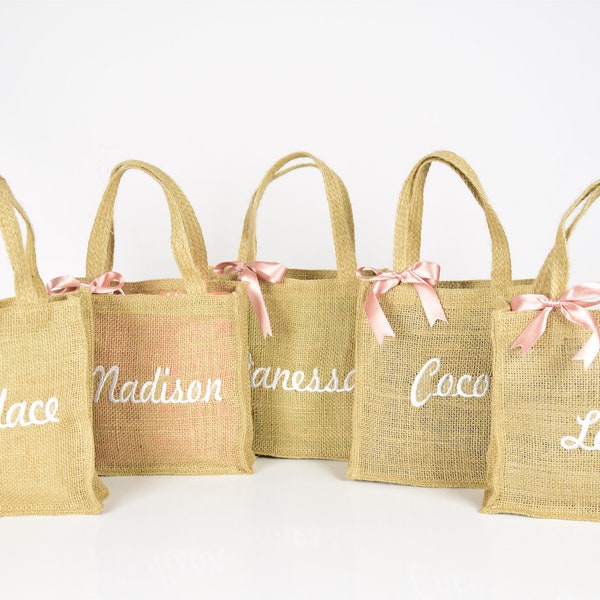 Custom TOTE BAG with Printing/Embroidery, Personalized Gifts, Bridal Party Jute/Tote Bag, Beach Bag, Girls Trip Favors, Mothers Day Gifts