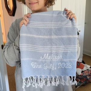 PERSONALIZED Embroidered/Printing Turkish Beach Towel, Custom Bridesmaid Proposal Gift, Bachelorette or Wedding Favors, Mothers Day Gifts