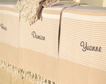 PERSONALIZED Turkish Beach Bath Towel Unique, Custom Embroidered/Printing Beach Towel, Wedding Bachelorette Party Favor, Mothers Day Gift