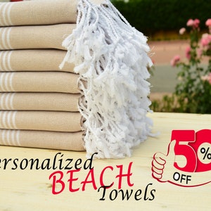 Personalized Turkish Towel Unique, Printed/Embroidered Beach Blanket, Bridesmaid Proposal/Bachelorette Gifts, Custom Mothers Day Gifts