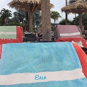 PERSONALIZED Turkish Beach Towel, Bridesmaid Proposal Gift, Custom Printing/Embroidered Towels, Monogram Beach Blanket, Mothers Day Gifts
