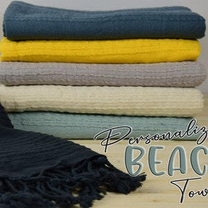 PERSONALIZED Turkish Beach Towels, Printing/Embroidered Bridesmaid Proposal Gift, Gift for Woman who has Everything, Mothers Day Gifts