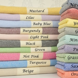 PERSONALIZED Turkish Beach Towel, 40x70”, Beach Blanket, Bridesmaid Proposal, Gift for Woman who has Everything, Custom Mothers Day Gifts