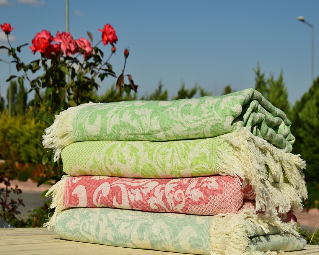 Personalized Cotton Throw Blanket, Custom Bedcover, Bed Spread Gift for