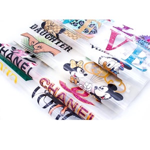 Kit de bricolaje, hoja de pegatinas DTF, parches termoadhesivos, camisetas de sublimación, calcomanías de anime, calcomanías de vinilo DTF, transferencias DTF personalizadas, regalos para el día de la madre