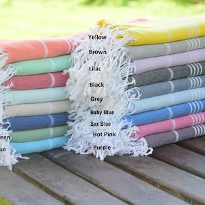 PERSONALIZED Turkish Beach Towel 40x70&quot;, Bridesmaid Proposal/Bachelorette Party Gift, Gift for Woman who has Everything, Mothers Day Gift