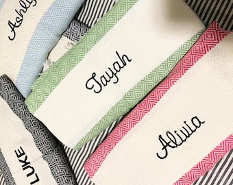 Turkish Beach Towel Embroidered, Custom Versatile Event Gifts, Bridesmaid Proposal Gifts, Beach or Hand Size Towels, Unique Girls Trip Gifts