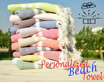 ULTRA SOFT Turkish Beach Towel, Personalized Girls Trip, Bridesmaid Proposal, Unique Monogrammed Bachelorette Towel, Girls Trip Gifts