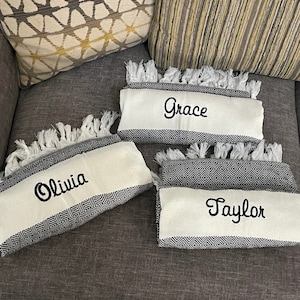 Serviette de plage turque personnalisée, cadeau unique, proposition de demoiselle d'honneur EVJF, serviette de mariage, serviettes à monogramme, cadeaux pour la fête des mères