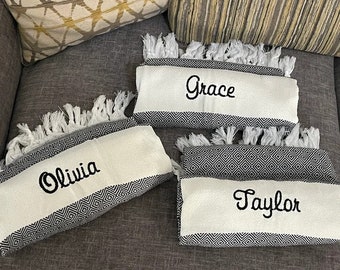 PERSONALIZED Turkish Beach Towel Gift Unique, Bachelorette Bridesmaid Proposal Wedding Gift Towel, Monogrammed Towels, Girls Trip Gifts