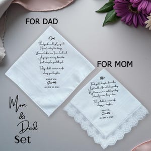 Fazzoletto da sposa personalizzato per lacrime di gioia, regali personalizzati per la sposa, regalo unico per la damigella d'onore, regalo per la madre e il padre della sposa/sposo