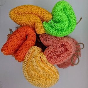 5pcs - African exfoliating bath net sponge sapɔ loofah (5pcs)