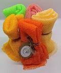 African exfoliating bath net sponge/ sapɔ and back scrubber product logo