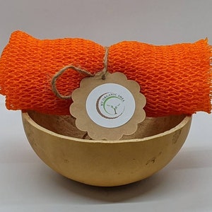 Exfoliating African bath net sponge and authentic Ghana calabash gift set (FREE SHIPPING)