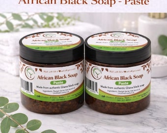 Raw Authentic African Black Soap (Paste) 2oz and 4oz from Ghana