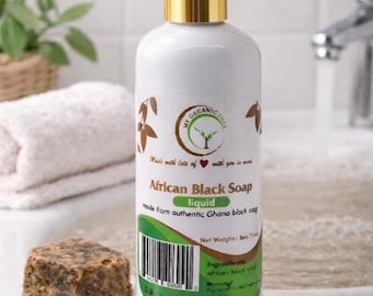 Jabón negro africano crudo (líquido) 473 ml