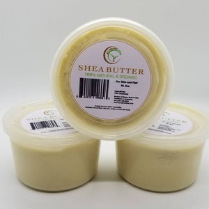 100% Natural unrefined Shea butter from Ghana (1oz/2oz/4oz/8oz per container)