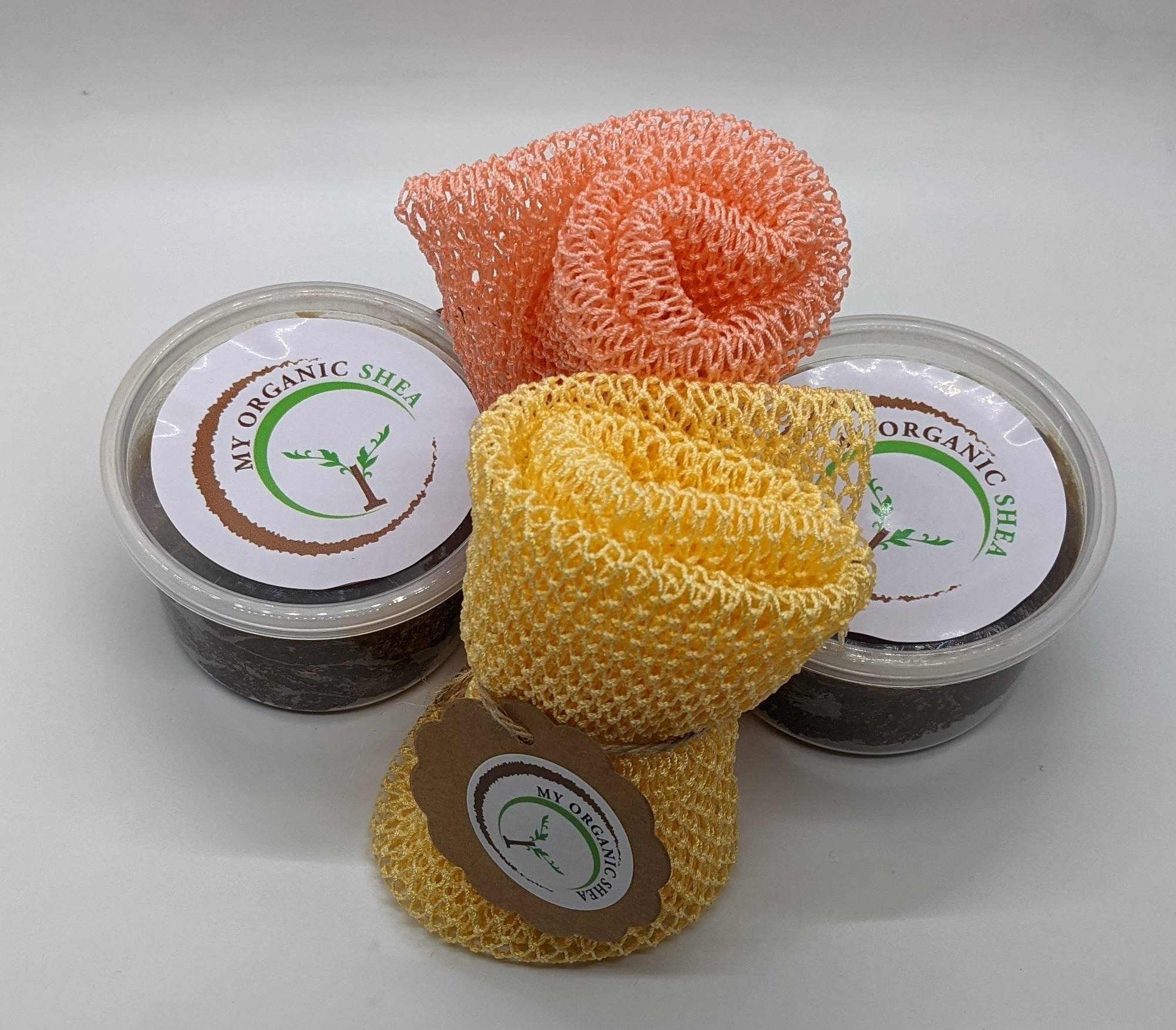 Exfoliating African bath sponge and African black soap