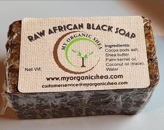 Rauwe authentieke Afrikaanse zwarte zeepreep 2 oz en 4 oz uit Ghana