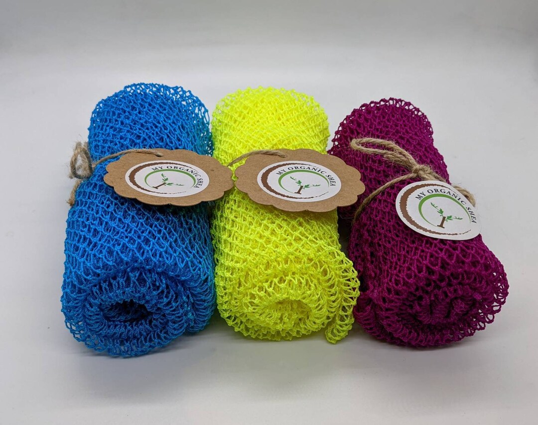 African Exfoliating Bath Net Sponge Set: Nylon Body Scrubber (3pcs) - Etsy