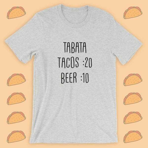 TABATA Tacos & Beer Crossfit Shirt - Crossfit Tee - Funny Workout Shirt - Crossfit T Shirt