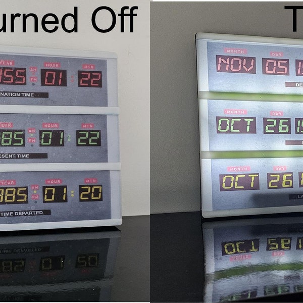 Back To The Future Time Clock Circuit Print Led Lightbox - A4 - Battery Operated