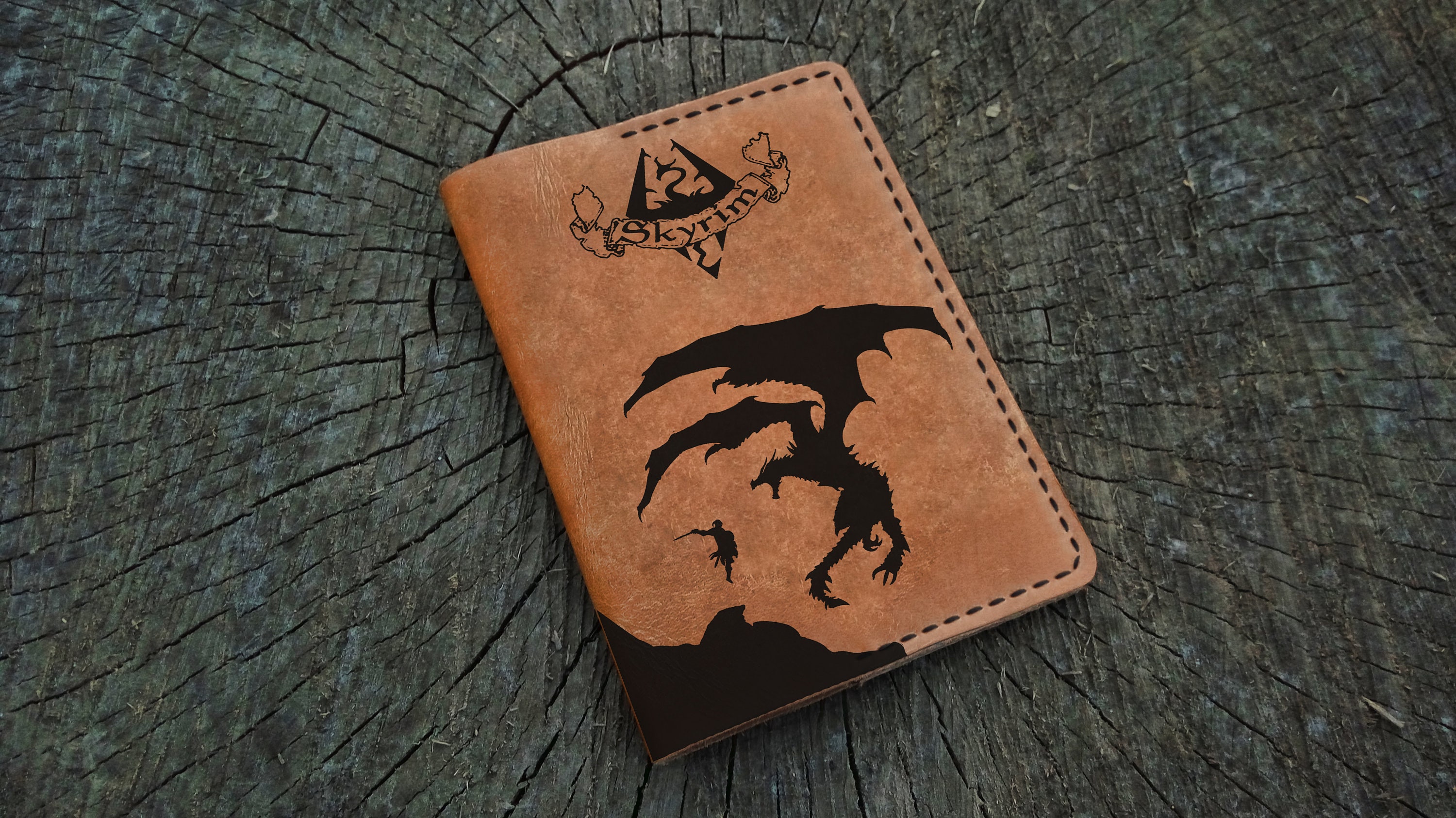 Leather Passport Cover Personalized Skyrim The Elder | Etsy