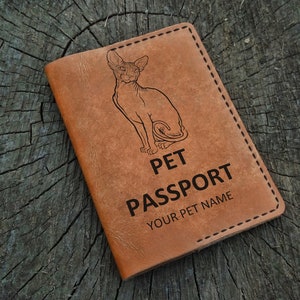 Capa para passaporte de animais de estimação personalizada, porta-passaporte de couro personalizado para animais de estimação, estojo para passaporte de animais de estimação, carteira para passaporte de animais de estimação, carteira de viagem para animais de estimação