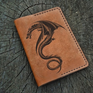 Der Drache Leder Passhalter Personalisiert, Benutzerdefinierte Leder Passhülle, Passport Brieftasche, Reisebrieftasche, Leder Passport Hülle