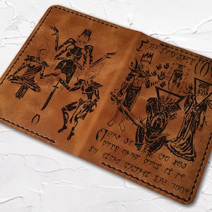 Morrowind - The Tribunal Gods, leren paspoorthouder gepersonaliseerd, aangepaste paspoortomslag, paspoortportemonnee, reisportemonnee, paspoorthoesje