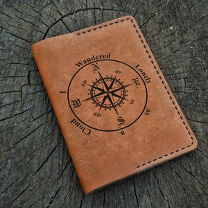 Narcisos, vagué solo como una nube, funda de pasaporte personalizada, funda de cuero personalizada para pasaporte, billetera para pasaporte, billetera de viaje