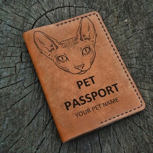Funda de pasaporte para mascotas personalizada, funda de cuero personalizada para pasaporte de mascotas, estuche para pasaporte para mascotas, billetera para pasaporte para mascotas, billetera de viaje para mascotas