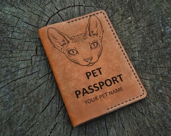Cubierta de pasaporte para mascotas de cuero personalizado, titular de pasaporte para mascotas de cuero personalizado, pasaporte para mascotas, estuche de pasaporte para mascotas